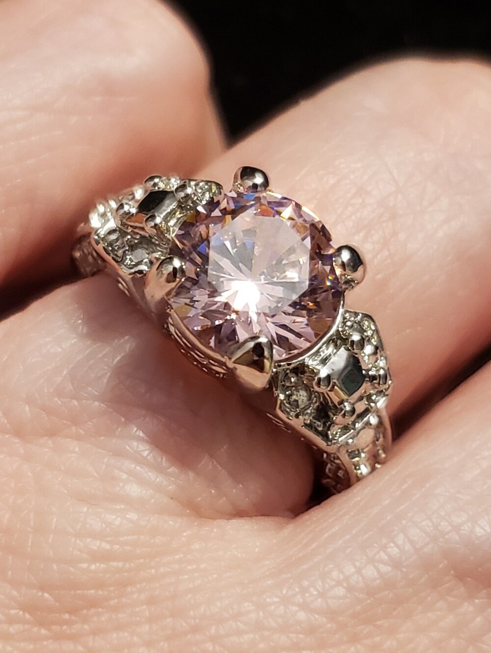 NEW S.P. Sz 6, Perfect Blush Pink Sapphire Fashion Ring, Beautifully Faceted.